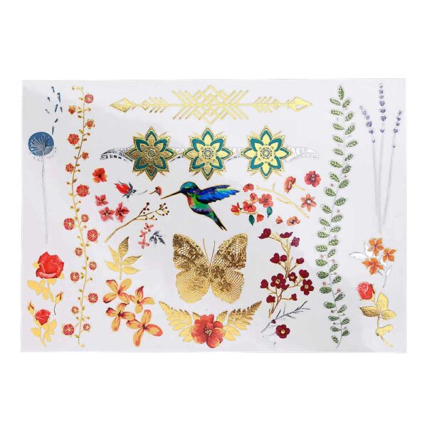 S.A.V.I 3D Temporary Tattoo Metallic Sticker, 21X15Cm, Gold, 2 G