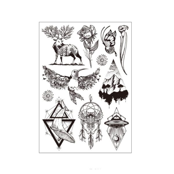 S.A.V.I Neon Temporary Tattoos, UV Tattoos For Men Women, Body Face Art, Armband, Butterfly, Animal, Bird, Dreamcatcher Tattoos Flash Fake Waterproof Tattoo Stickers, Size- 21x15CM