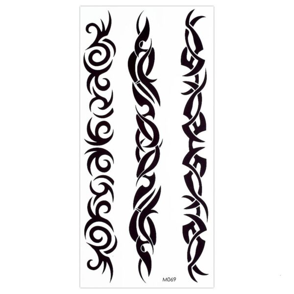 S.A.V.I 3D Temporary Tattoo Sticker Beautiful Black Color Tribal Totem Popular Design Size 19x9 CM - 1PC.
