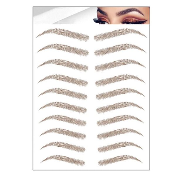 S.A.V.I 9 Pairs 6D - Natural Brown Eyebrow Tattoo, Long Lasting Up to 4 Days, Waterproof Eyebrow Temporary Tattoo Sticker - 1 Sheet