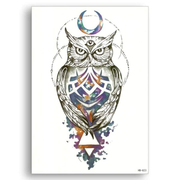 S.A.V.I 3D Temporary Tattoo Waterproof Sticker Beautiful Black Big Wolf Face Popular New Designs Size - 21x15cm (823)