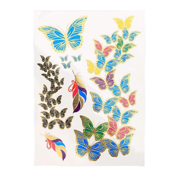 S.A.V.I 3D Temporary Tattoo Metallic Sticker, 21X15Cm, Gold, 2 G