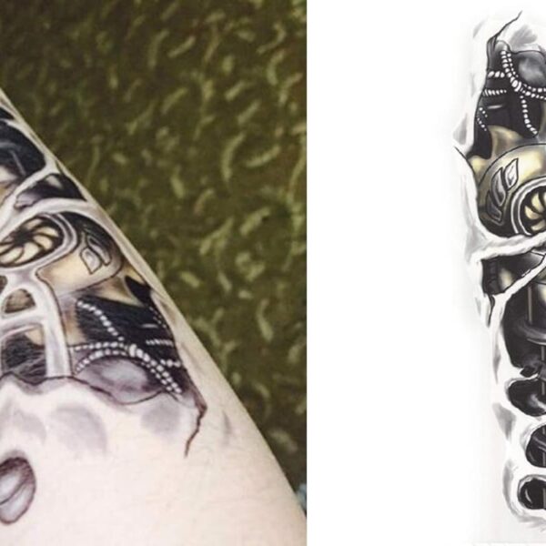 S.A.V.I Temporary Tattoo For Girls Men Women 3D Robot Arm Sticker Size 21x15CM - 1PC.