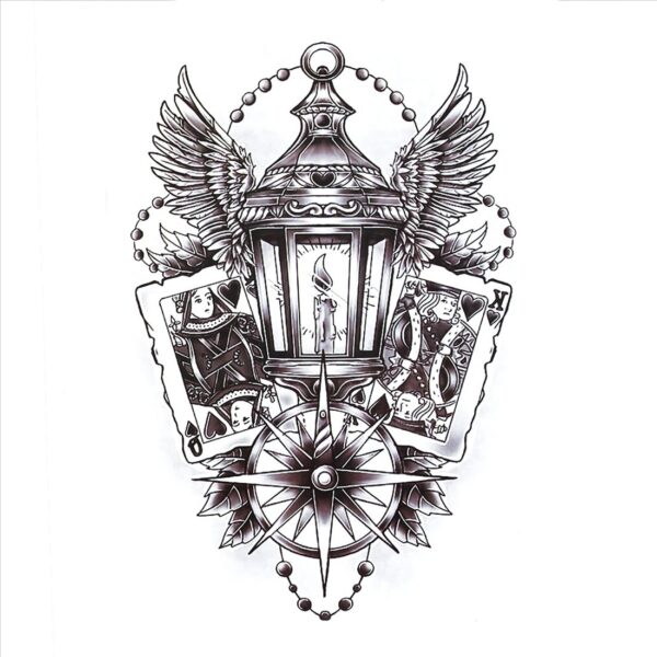 S.A.V.I 3D Temporary Tattoo Waterproof Sticker Beautiful Black Big Winged Man Popular New Designs Size - 21x15cm (531)