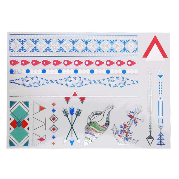 S.A.V.I 3D Temporary Tattoo Golden and Silver Metallic Sticker Love Text Heena Design Size 21x15cm - 1pc. (96), Gold, 22 g