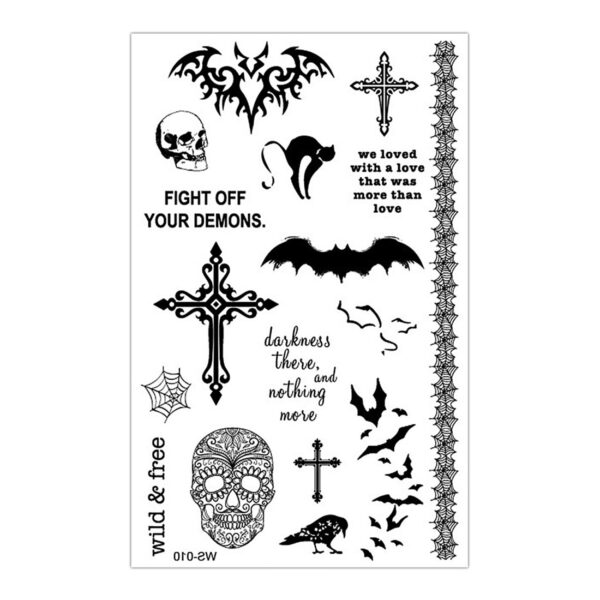 S.A.V.I Temporary Tattoo For Girls Men Women 3D Skull Sticker Size 19x12CM - 1PC.