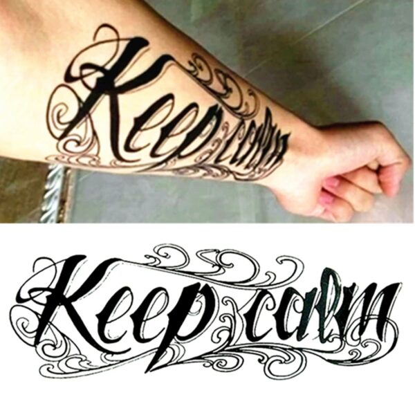 S.A.V.I 3D Temporary Tattoo Waterproof Sticker Beautiful Black Big Flower Text Moon Popular New Designs Size - 21x15cm (64b)