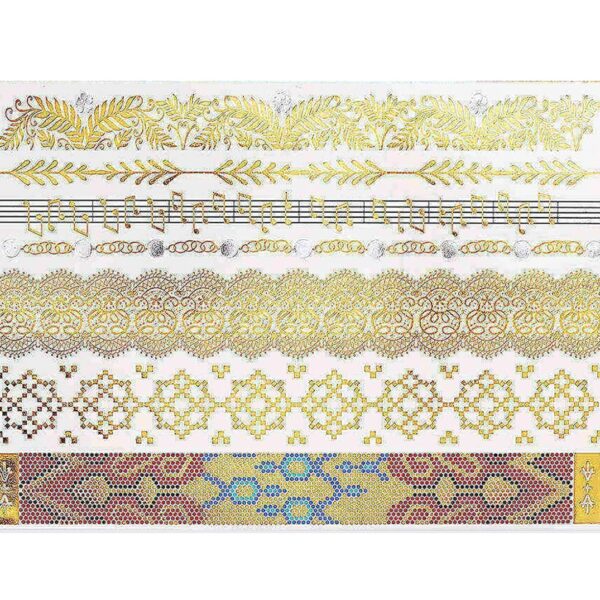 S.A.V.I 3D Temporary Tattoo Golden and Silver Metallic Sticker Wrist Arm Peacock Feathers Design Size 21x15cm - 1pc. (56), Gold