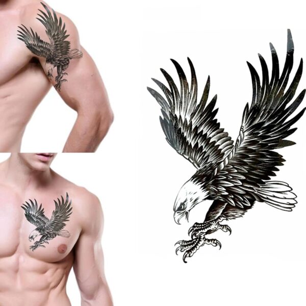 S.A.V.I Temporary Tattoo For Girls Men Women 3D Wolf Sticker Size 19x12CM - 1PC. (2061)