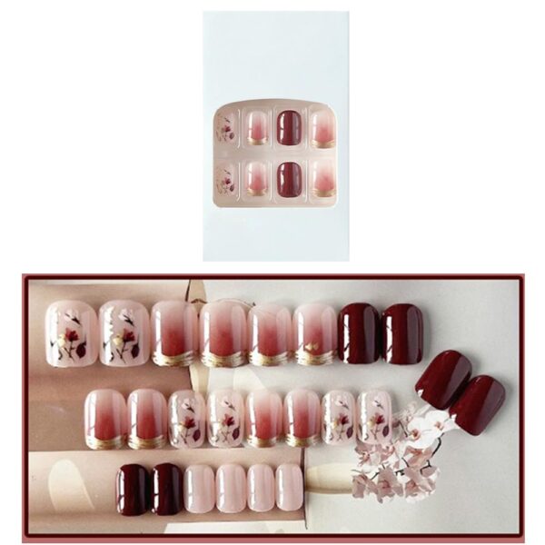 S.A.V.I 24Pc Gel Soft Air Fake Nails - Floral Print, Press-On Manicure, Glue Not Included