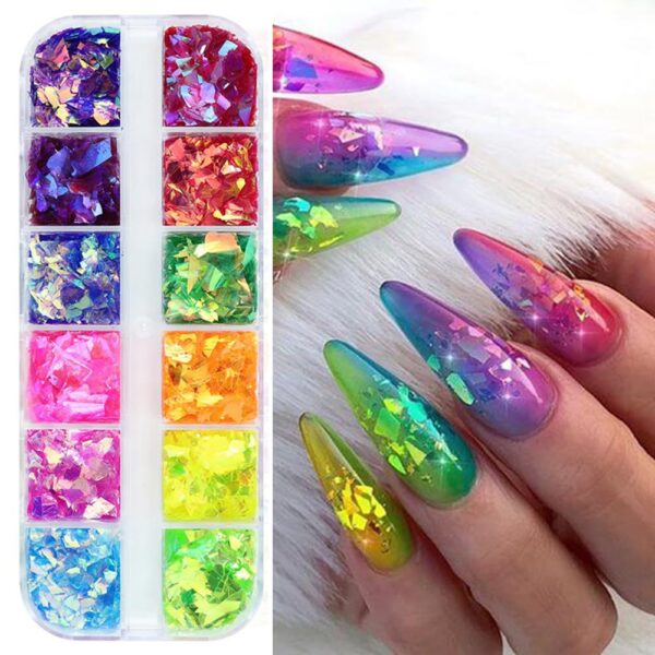 S.A.V.I Multicolor Aurora Nail Art Foil – Broken Glass Effect Decoration Accessories