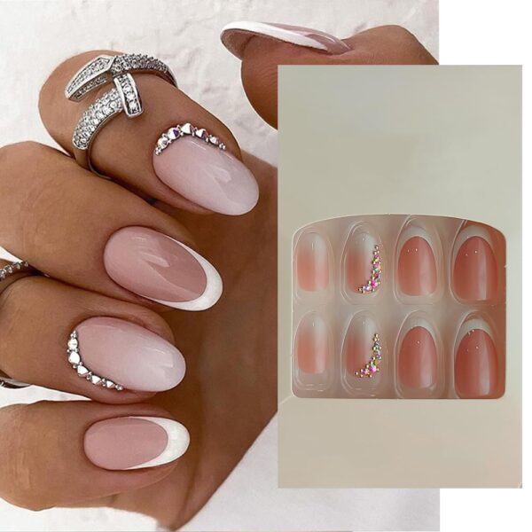S.A.V.I 24Pc Nude Ombre Round Fake Nails Set Elevate Your Nail Game Effortlessly