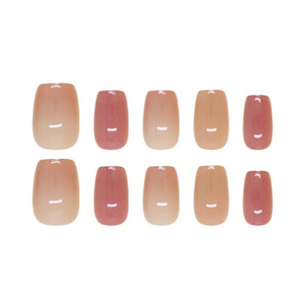 S.A.V.I 30 Pcs Short Square Nude & Pink Gradient Cat Eye Glossy Press-On Nails | Fake Nail Tips for Women | Stylish & Easy DIY Manicure Kit | No Liquid Glue Included | Salon-Quality Finish