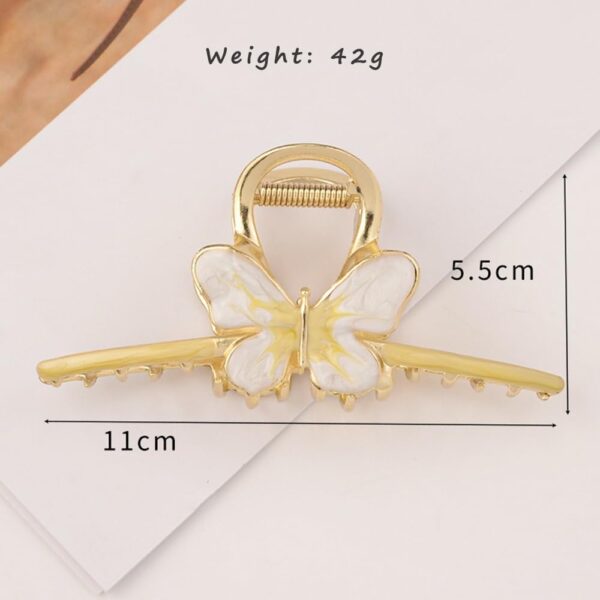 S.A.V.I 1pc Elegant Yellow Butterfly Hair Clip for Women | Gold-Plated Enamel Finish | Stylish Hair Accessory for Parties | Durable, Lightweight & Trendy Design