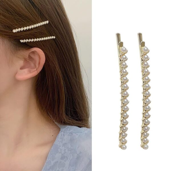 S.A.V.I 2 Pcs Pearl Hairpins for Women & Girls - Gold-Tone Bobby Pins with Pearl Beads - Ideal Hair Accessories for Wedding, Party, Everyday Use - Stylish & Durable for All Hair Types
