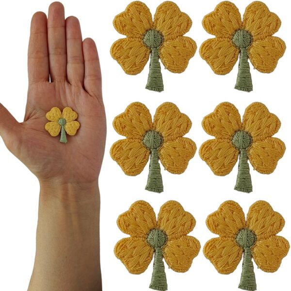 S.A.V.I Floral Embroidered Appliqué Patches, Sew-On, Non-Adhesive, Pack of 6, DIY for Clothes, Dresses, Blouses, Scarves, Hats, Bags, Jackets, Skirts, T-Shirts, Sweaters, Tank Tops (Yellow)