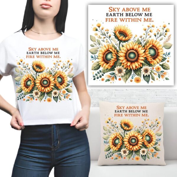 S.A.V.I 1PC Sunflower Iron-On Patch | Washable Heat Transfer Sticker for DIY T-Shirts, Hoodies, Jeans, Pillows & Backpacks | 8.5 x 7 Inch Applique | Easy Application, Vibrant Colors | Clothing Personalization